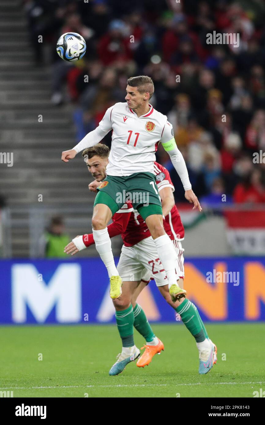 Budapest, Hongrie. 27th mars 2023. Kiril Despodov, de Bulgarie, en action pendant le match de qualification de championnat d'Europe en 2024 entre la Hongrie et la Bulgarie à l'arène de Puskas. Note finale; Hongrie 3:0 Bulgarie. (Photo de Grzegorz Wajda/SOPA Images/Sipa USA) crédit: SIPA USA/Alay Live News Banque D'Images