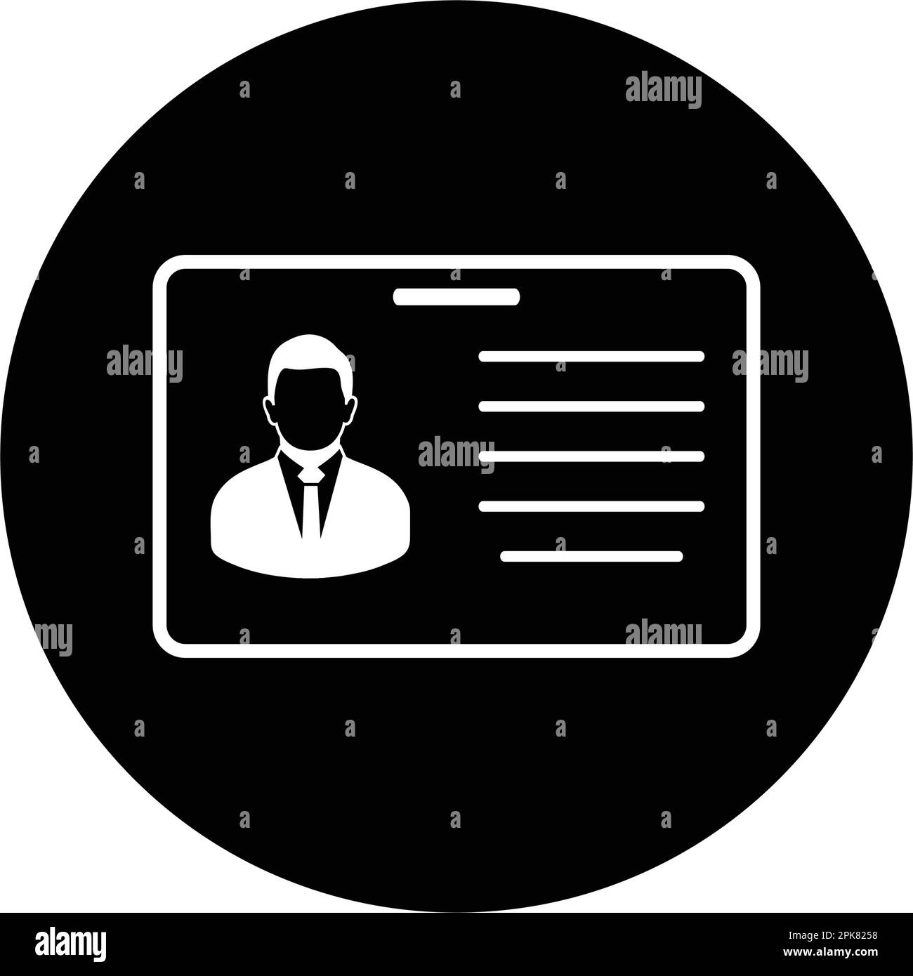 Icône du bouton carte d'identité professionnelle. Illustration du ...