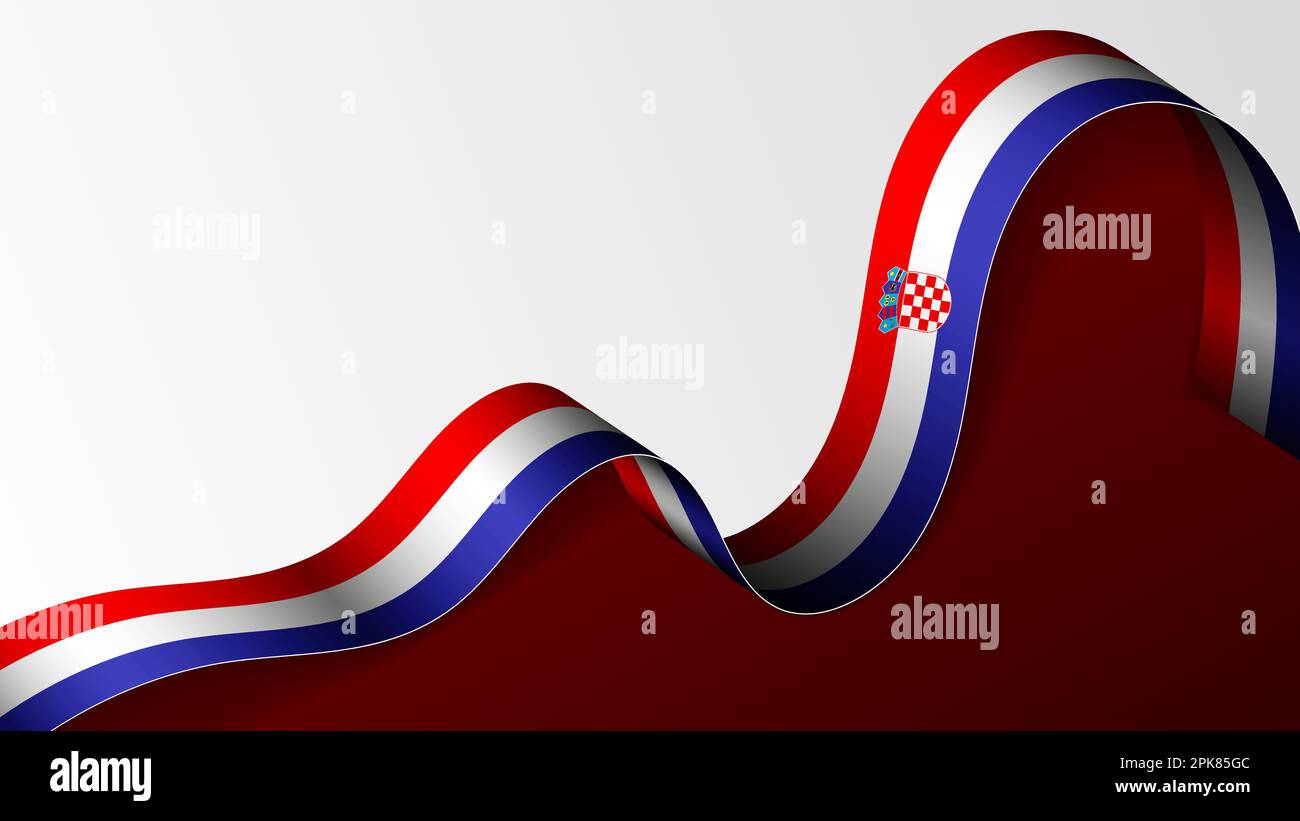 Croatie ruban drapeau arrière-plan. Élément d'impact pour l'utilisation que vous voulez en faire. Illustration de Vecteur