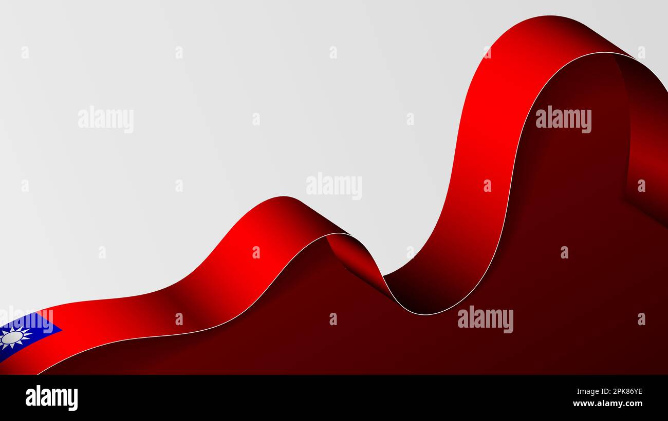Arrière-plan du drapeau de ruban Taïwan. Élément d'impact pour l'utilisation que vous voulez en faire. Illustration de Vecteur