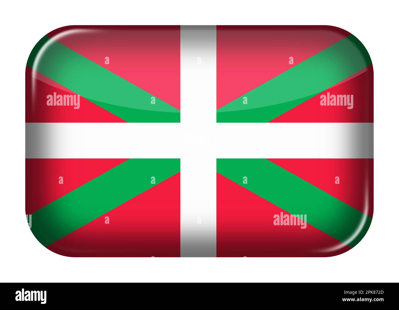Icône Web pays Basque bouton rectangle avec masque de 3D illustration Banque D'Images