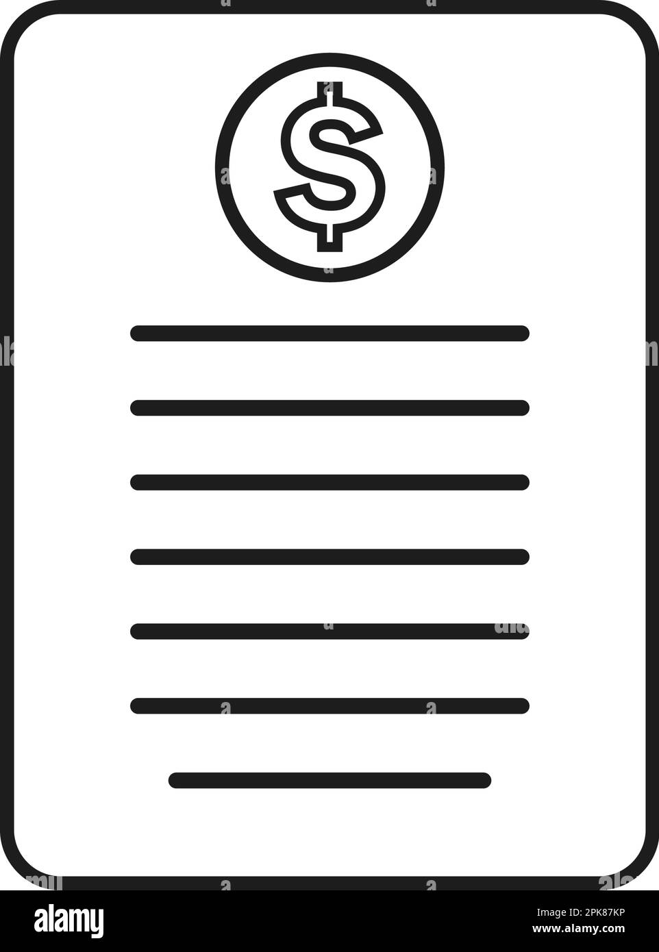 Icône ligne de facture commerciale. Illustration du symbole vectoriel modifiable. Illustration de Vecteur