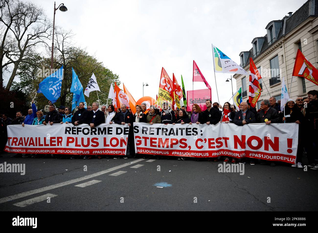 François Hommeril, président du syndicat français CFECGC, Laurent Berger, secrétaire général de François Hommeril, président du syndicat français CFECGC, Laurent Berger, secrétaire général de