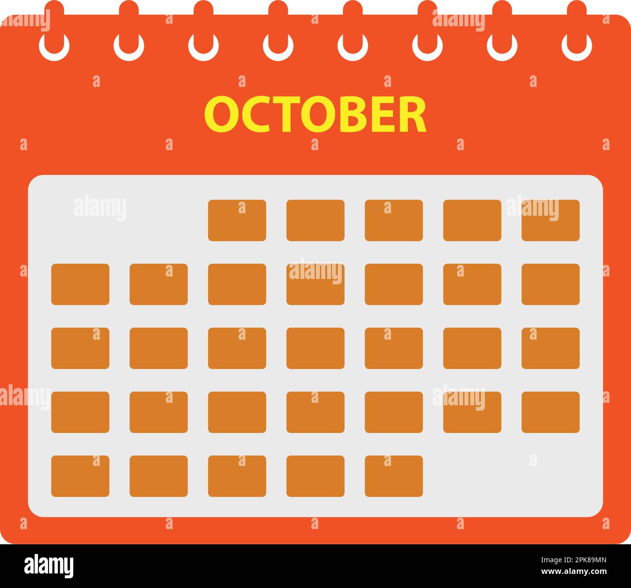 Ensemble d'icônes du calendrier d'octobre. EPS vectoriel de style plat. Illustration de Vecteur