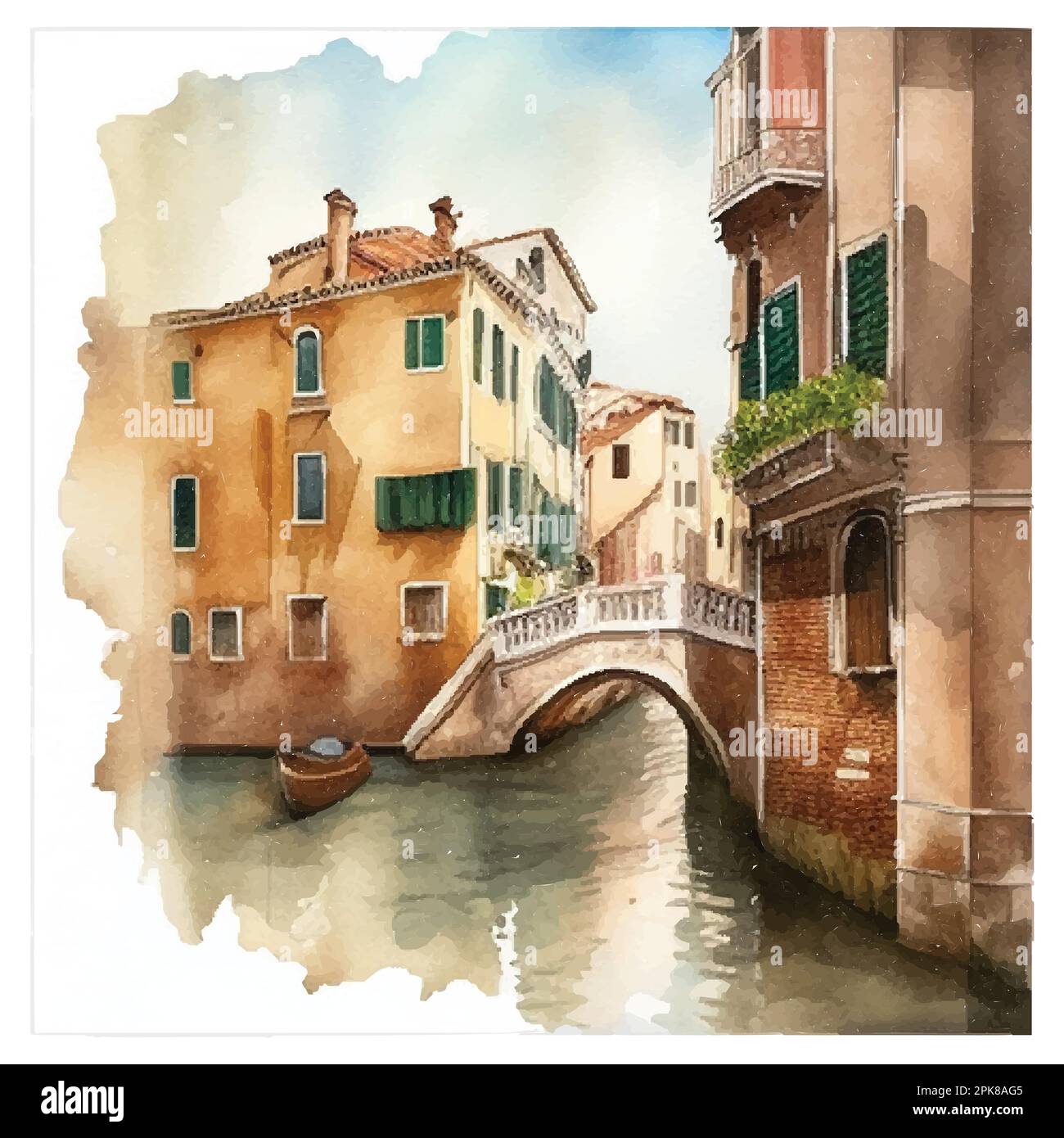 Grand Canal de Venise en Italie illustration vectorielle eps 10. Bon pour poster, cadeau, paquet, couverture, livres, Carnets, panneau d'affichage, impression, boxe, T-shirt Illustration de Vecteur