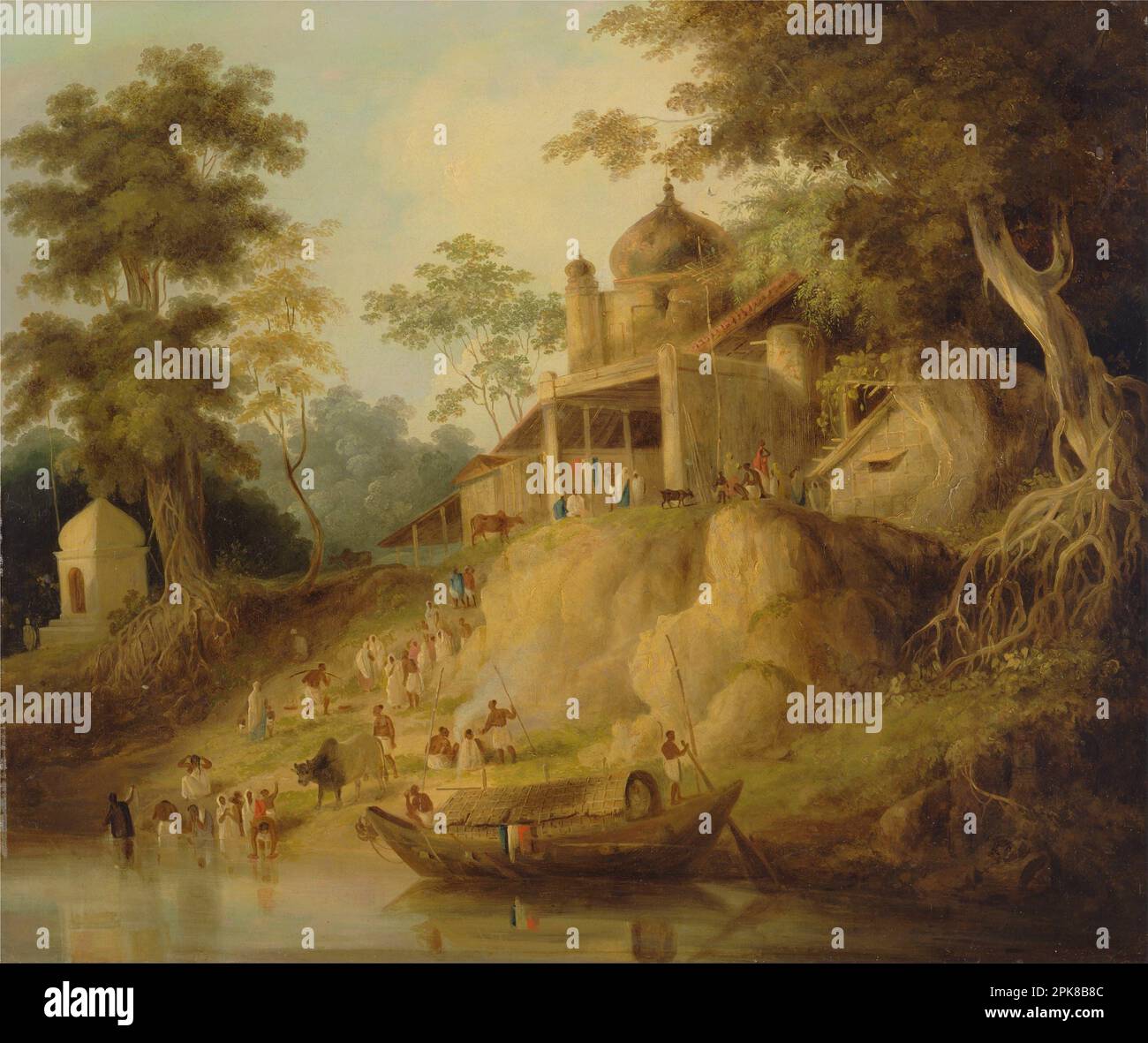 Les banques du Gange vers 1825 par William Daniell Banque D'Images