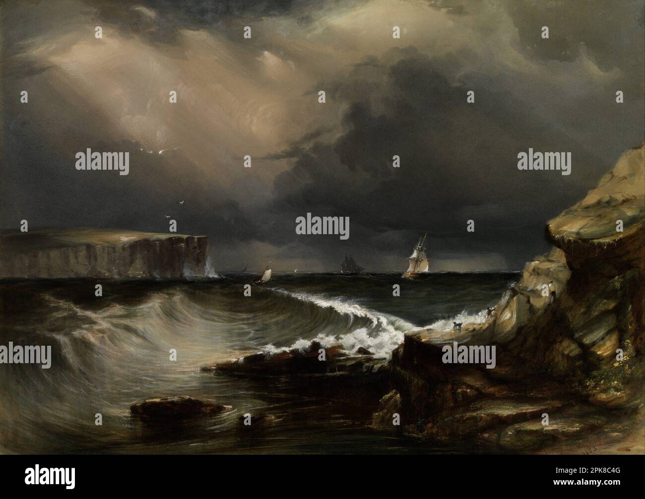 Vue sur les Heads, Port Jackson 1853 par Conrad Martens Banque D'Images