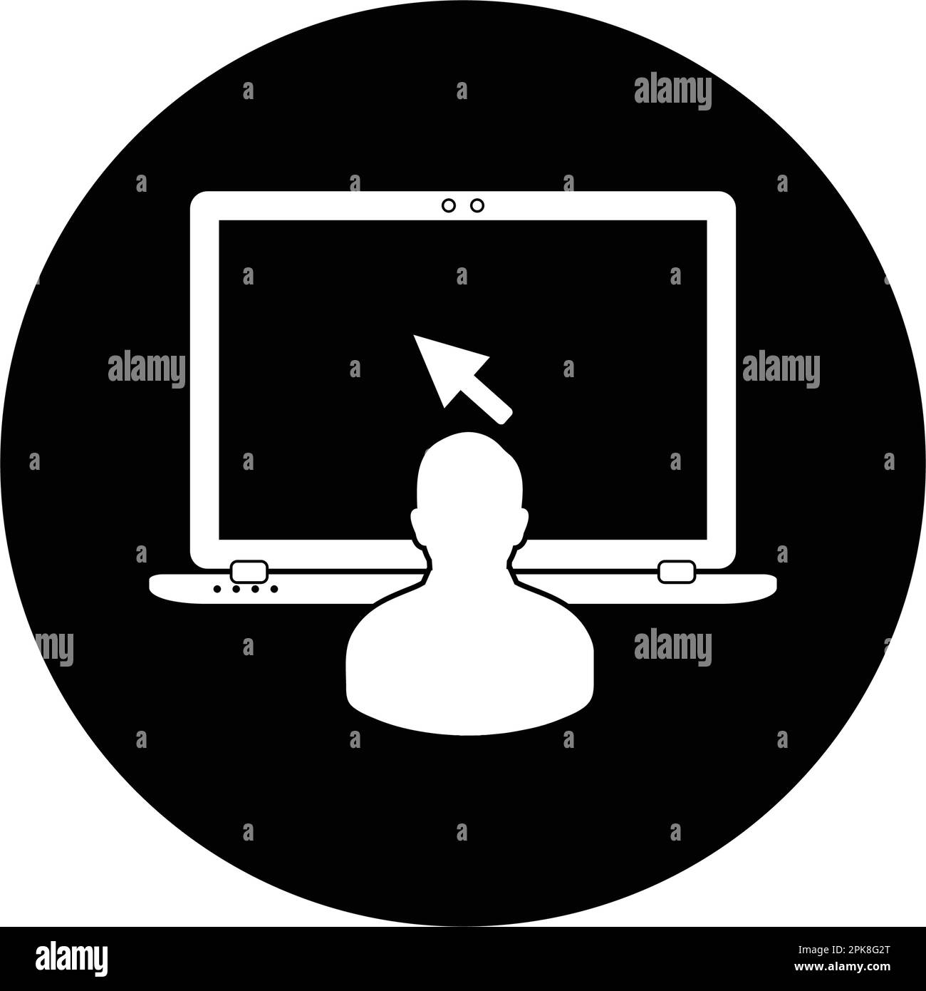 Icône utilisateur de l'ordinateur. EPS vectoriel de style bouton arrondi. Illustration de Vecteur