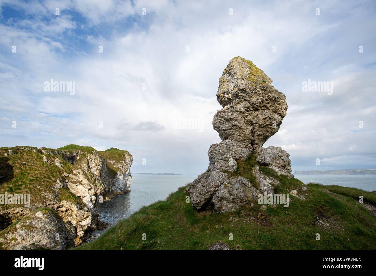 Ruines du château de Kinbane, Ballycastle, Royaume-Uni Banque D'Images