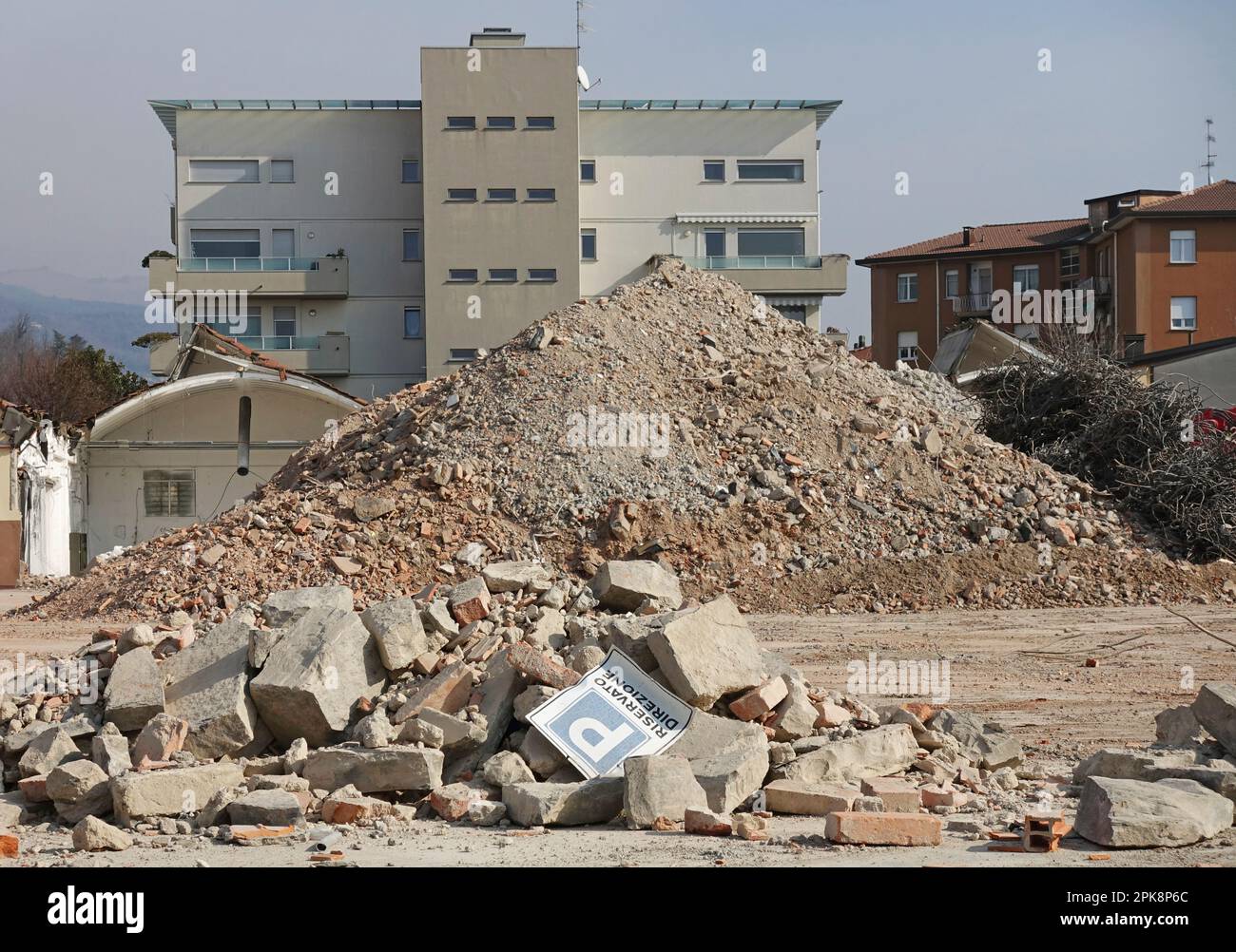 Dump des débris sur un site de construction Banque D'Images