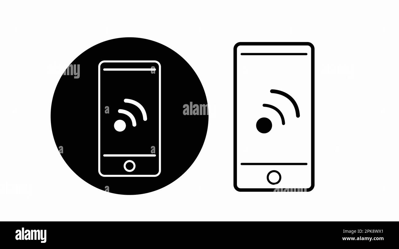 Icône Wi-Fi du smartphone définie.Ensemble d'icônes modifiables isolées par vecteur Illustration de Vecteur