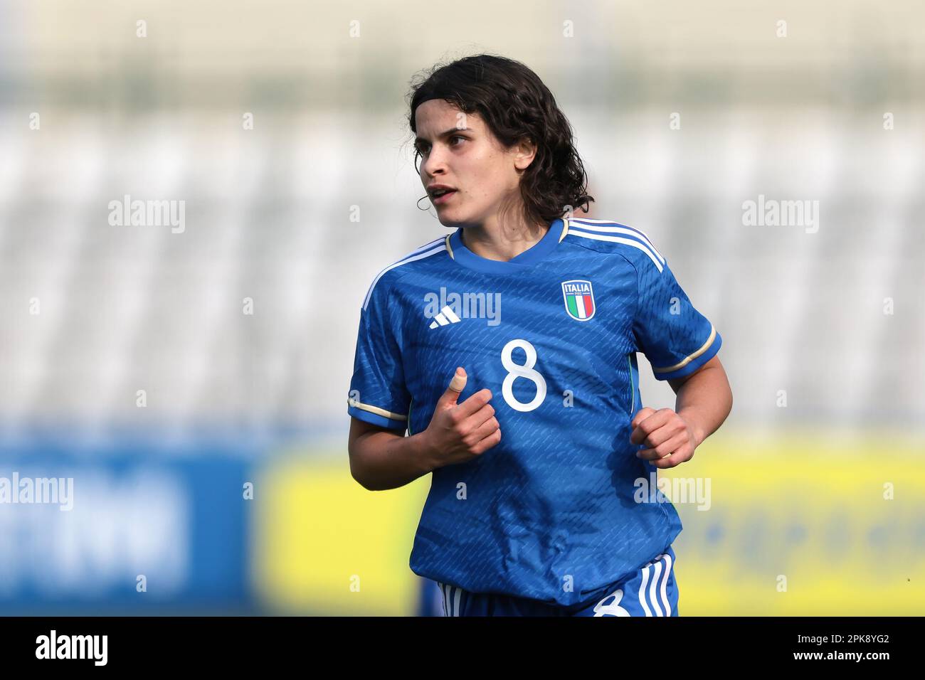 Vercelli, Italie, 5th avril 2023. EVA Schatzer, d'Italie, lors du championnat UEFA U19 au Stadio Silvio Piola, Vercelli. Le crédit photo devrait se lire: Jonathan Moscrop / Sportimage Banque D'Images