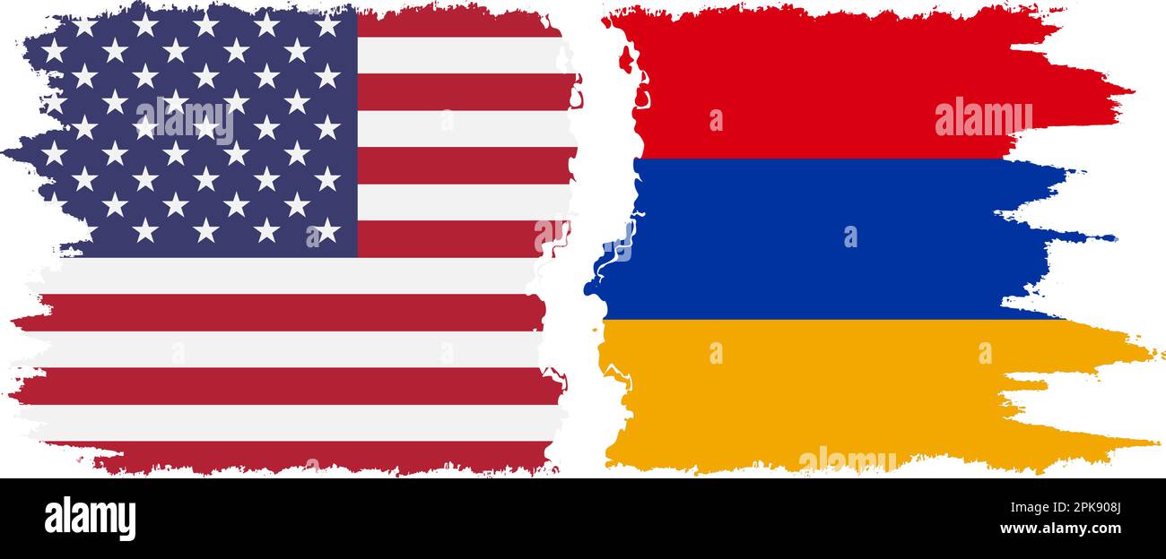 Arménie et Etats-Unis grunge flags connexion, vecteur Illustration de Vecteur