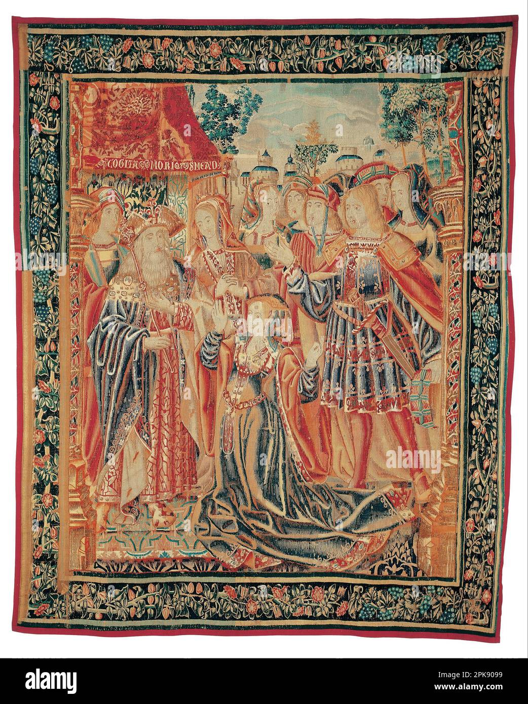 L'histoire de Troy. Cassandra intercedes devant Priam pour obtenir une grâce pour Paris (1515 - 1525) par un artiste inconnu (Bruxelles) Banque D'Images