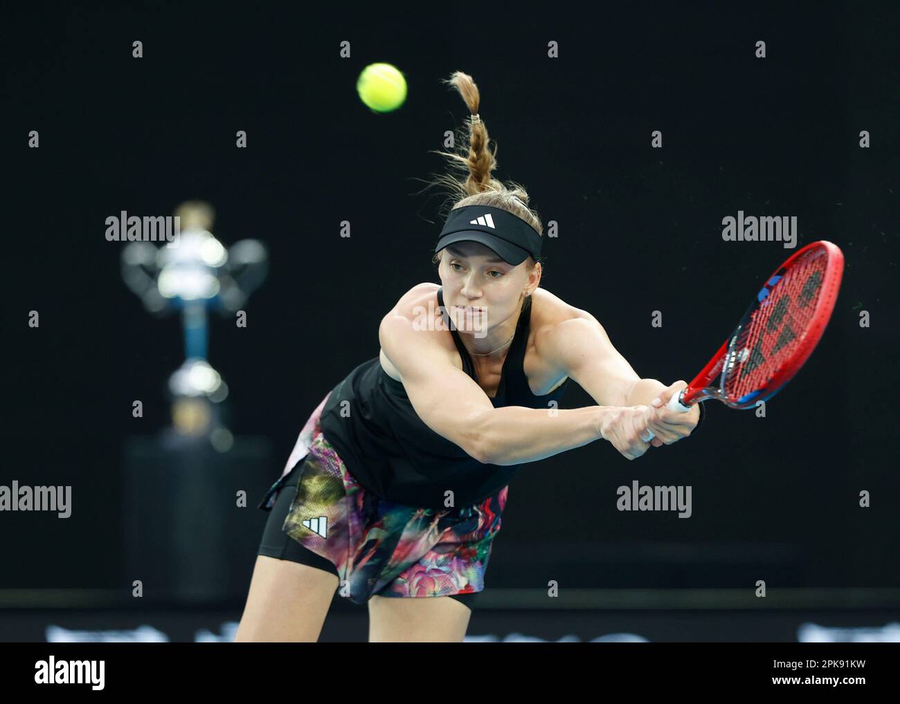 Elena Rybakina.of Kazakhstan en action au tournoi de tennis Open d'Australie 2023, Melbourne Park, Melbourne, Victoria, Australie. Banque D'Images