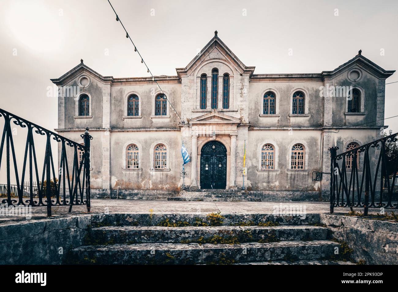 Vieux bâtiments historiques et méditerranéens sur Zakynthos Banque D'Images