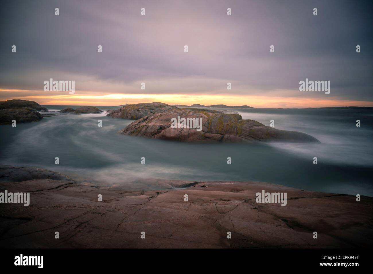 Côte nord des Rocheuses en Suède, coucher de soleil le soir, paysage, nature Banque D'Images