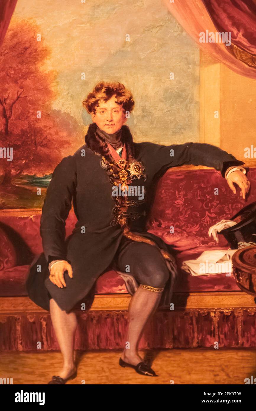 Angleterre, East Sussex, Brighton, Brighton Museum, peinture du roi George IV par Sir Thomas Lawrence en date de 1822 Banque D'Images
