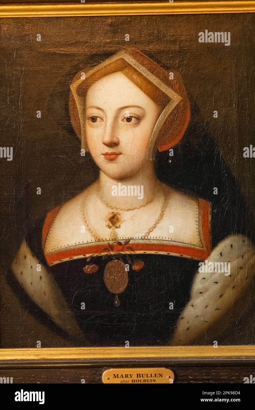 Angleterre, Kent, Hever, Château de Hever, Portrait de Mary Boleyn, sœur d'Anne Boleyn Banque D'Images