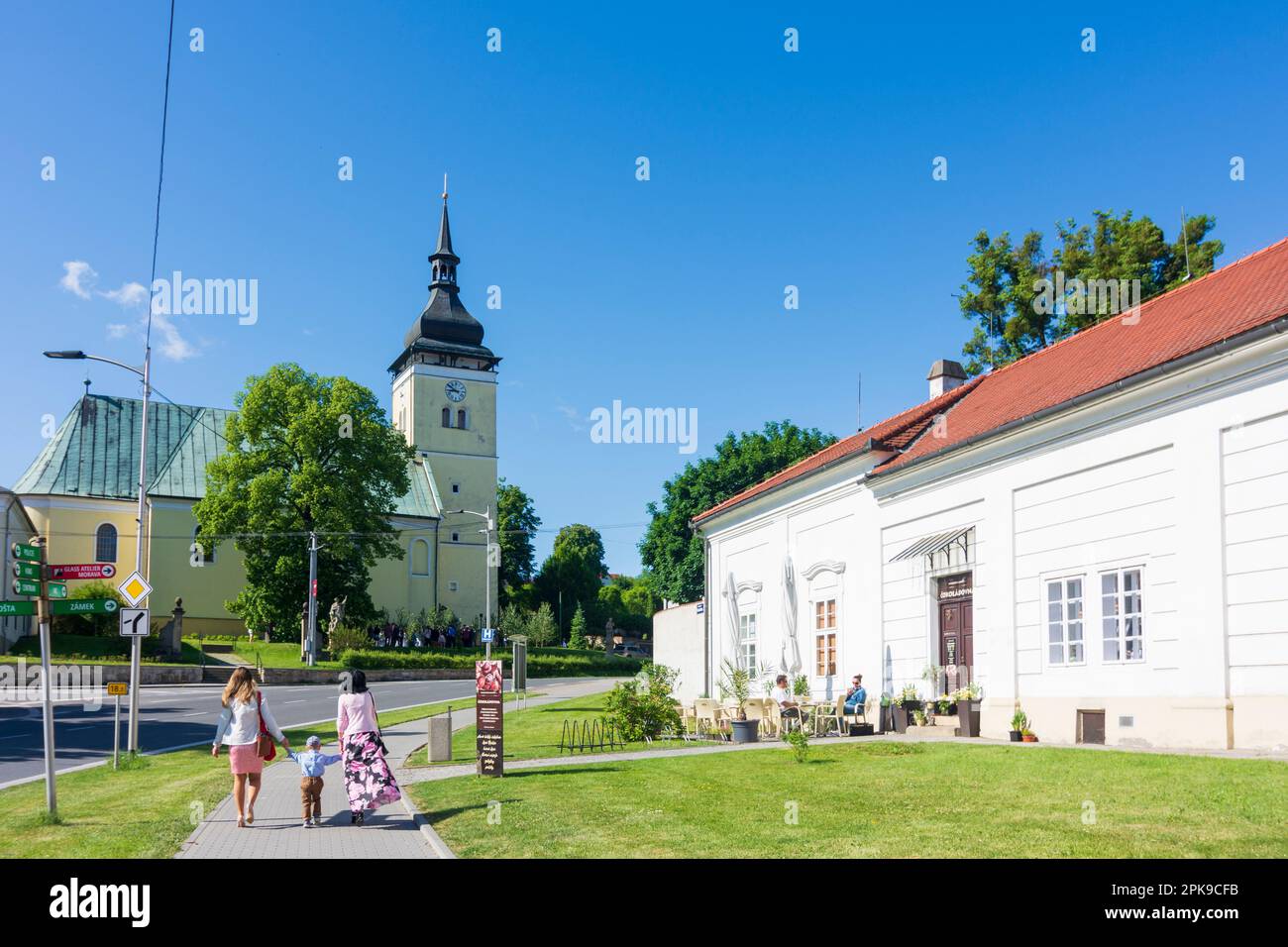 Vizovice (Wisowitz), église Vizovice (Wisowitz), château de Vizovice (Wisowitz) à Zlinsky, région de Zlin, région de Zliner, tchèque Banque D'Images