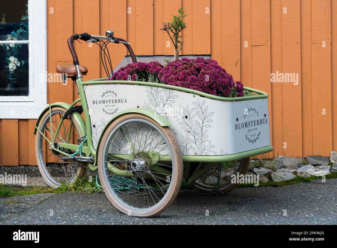 Norvège, Mosjoen, Sjogata historique, Blomsterbua, restaurant, décoration Banque D'Images