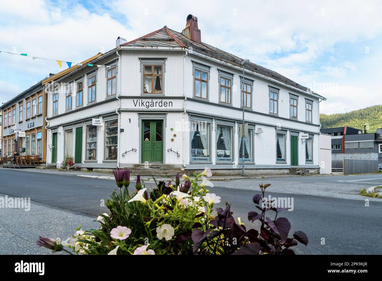 Norvège, Mosjoen, Sjogata historique, l'une des plus longues rangées historiques de maisons en bois d'Europe Banque D'Images