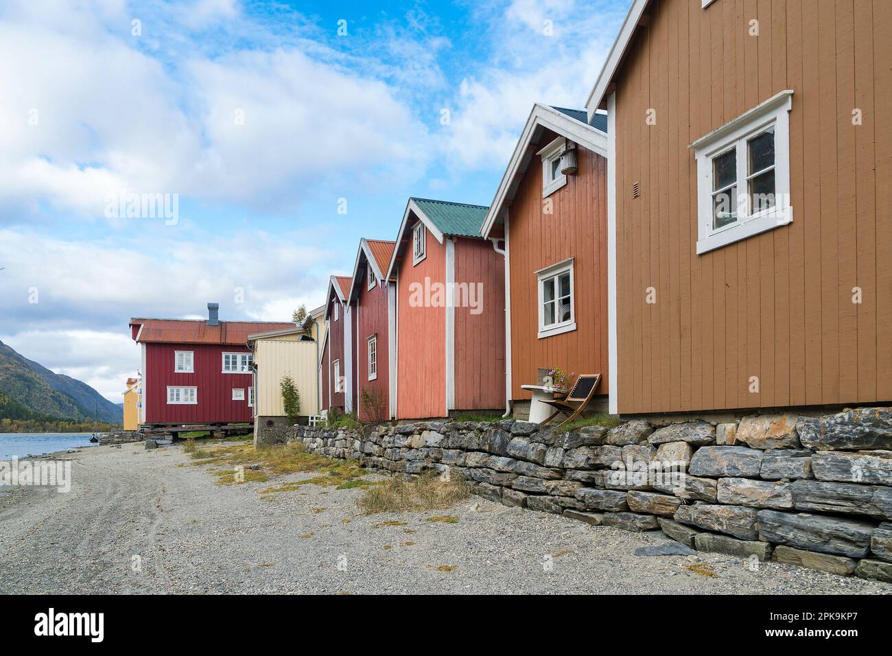 Norvège, Mosjoen, ville de la province de Vefsn (Nordland), serres locales typiques Banque D'Images