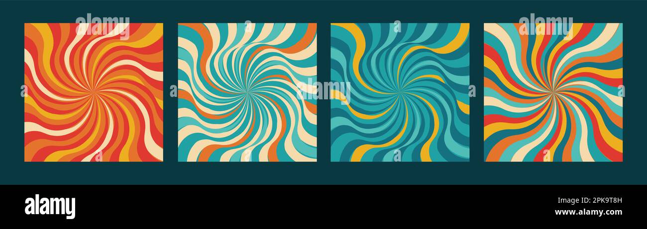 Psychédélique vague liquide tourbillon groovy vérifier illustration.1970s tendance groovy design arrière-plan Illustration de Vecteur