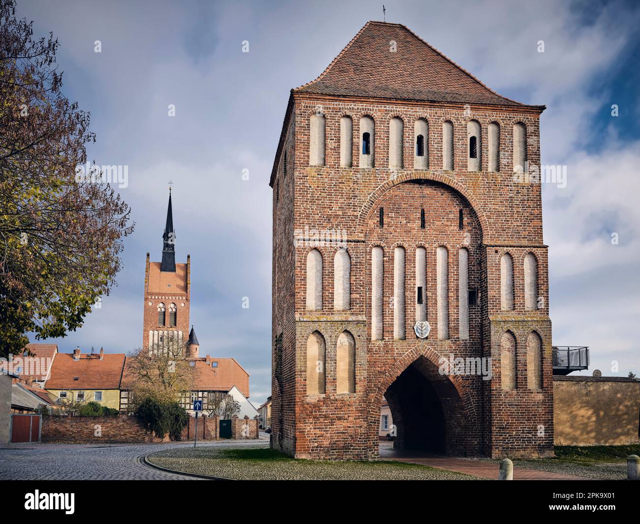 Usedom en automne, ville Usedom, Anklamer Tor Banque D'Images