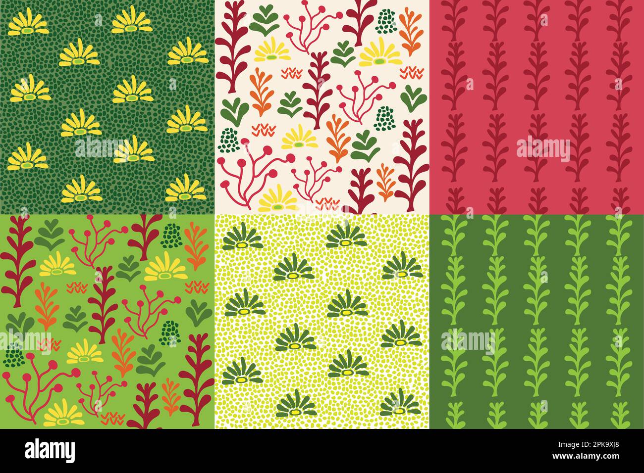 Motif fleuri abstrait à motif de surface illustration vectorielle. formes abstraites dessinées à la main motifs répétés sans couture Illustration de Vecteur