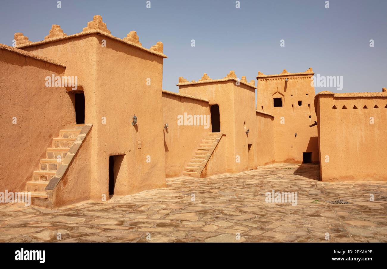 Maroc, Quarzazate, Kasbah Taourirt, résidence historique fortifiée Banque D'Images