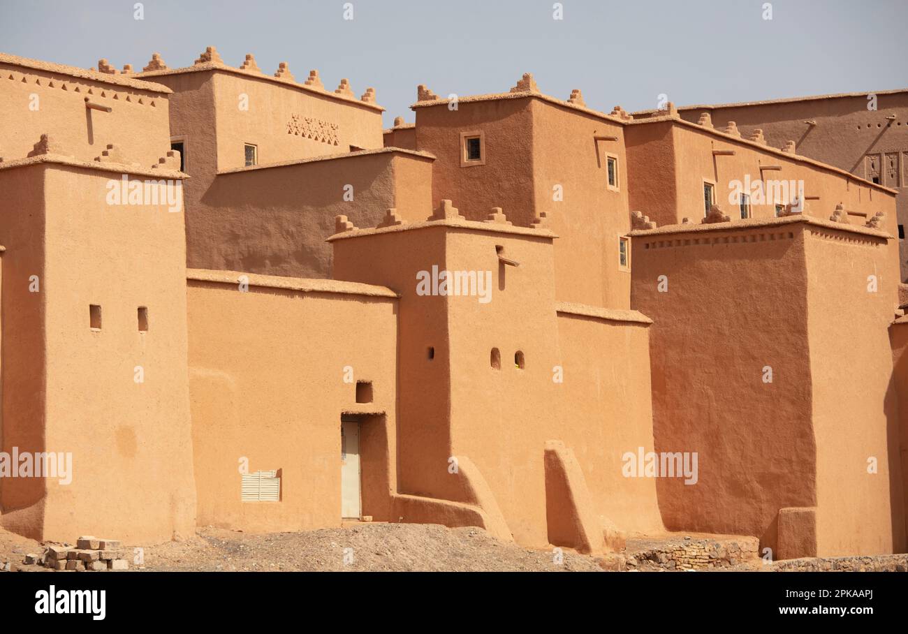 Maroc, Quarzazate, Kasbah Taourirt, résidence historique fortifiée Banque D'Images