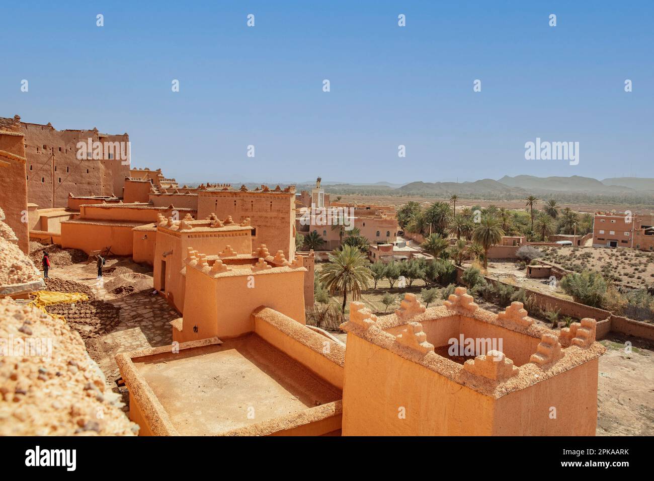 Maroc, Quarzazate, Kasbah Taourirt, résidence historique fortifiée Banque D'Images