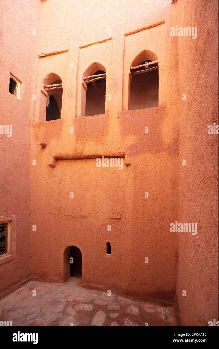 Maroc, Quarzazate, Kasbah Taourirt, résidence historique fortifiée Banque D'Images