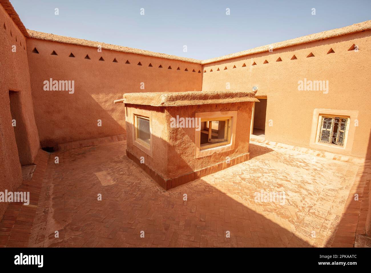 Maroc, Quarzazate, Kasbah Taourirt, résidence historique fortifiée Banque D'Images