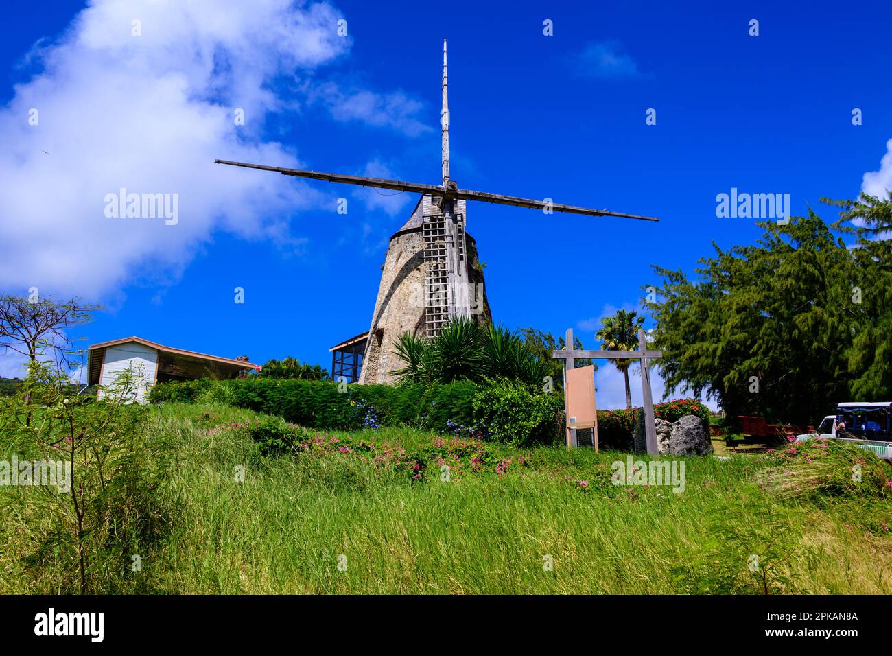Morgan Lewis Mill à la Barbade - sur l'île tropicale des caraïbes Banque D'Images