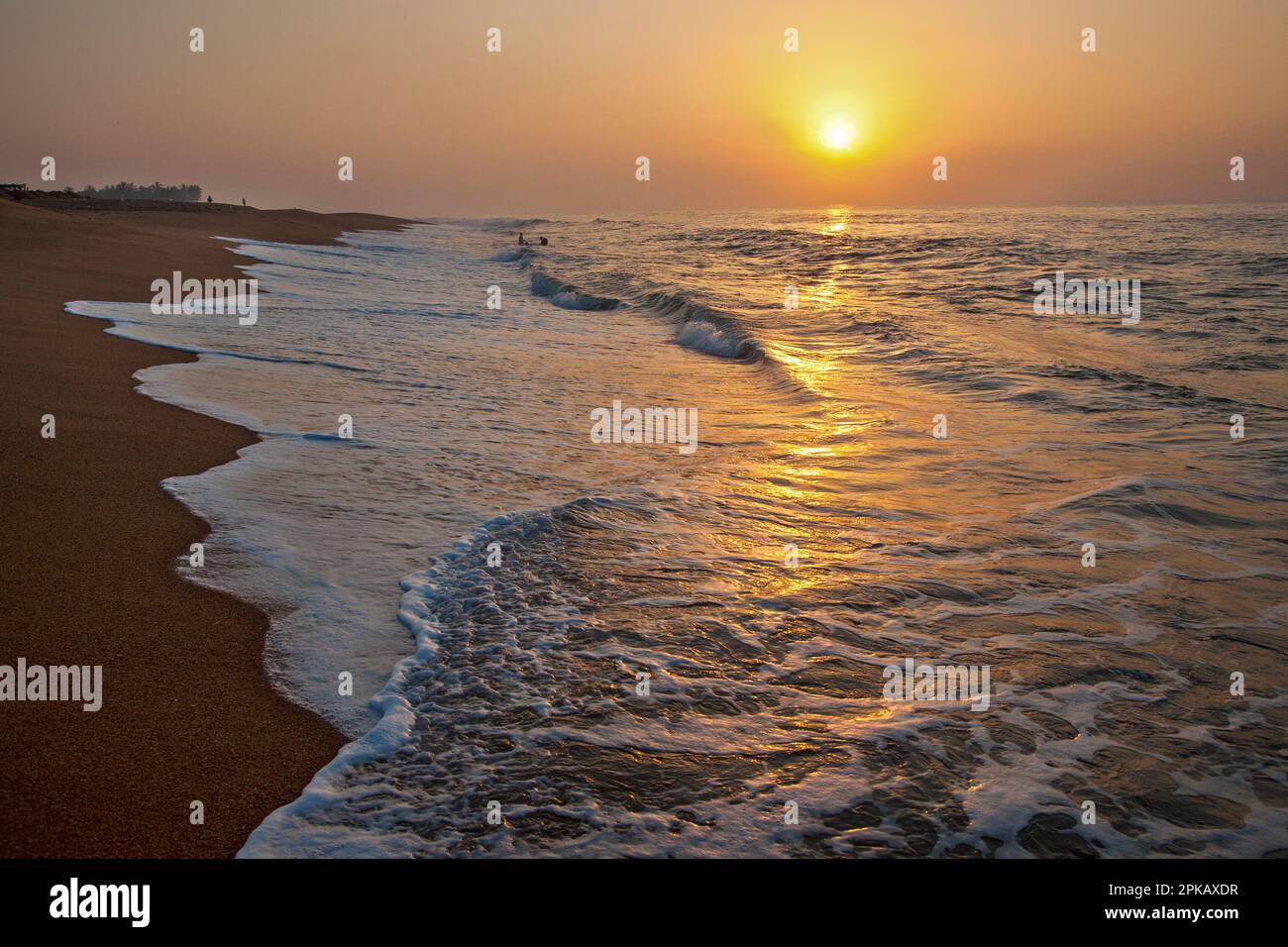 Afrique de l'Ouest, Togo, Lome, plage, lever du soleil Banque D'Images
