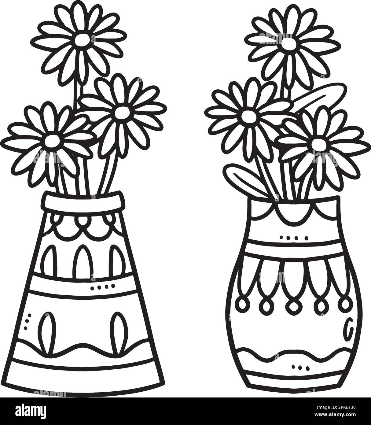 Page de coloriage isolée pour vase à fleurs pour enfants Image Vectorielle  Stock - Alamy
