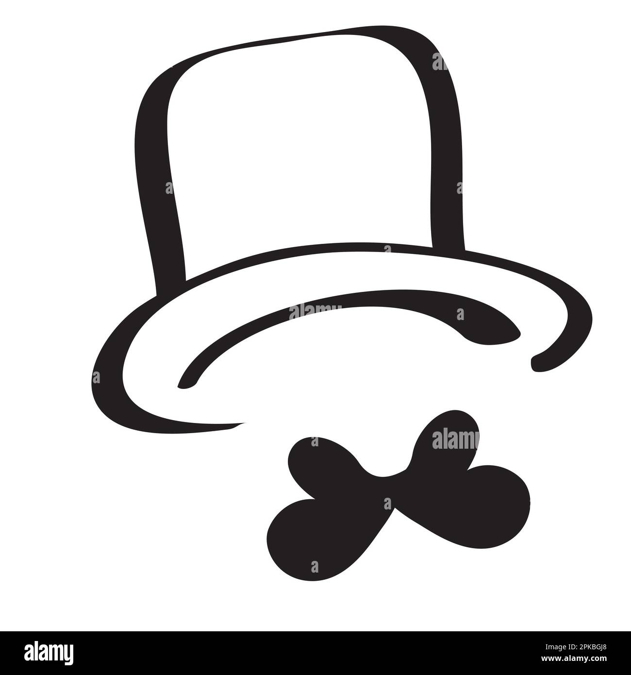 symbole de chapeau noir et de papillon de fête des pères Banque D'Images