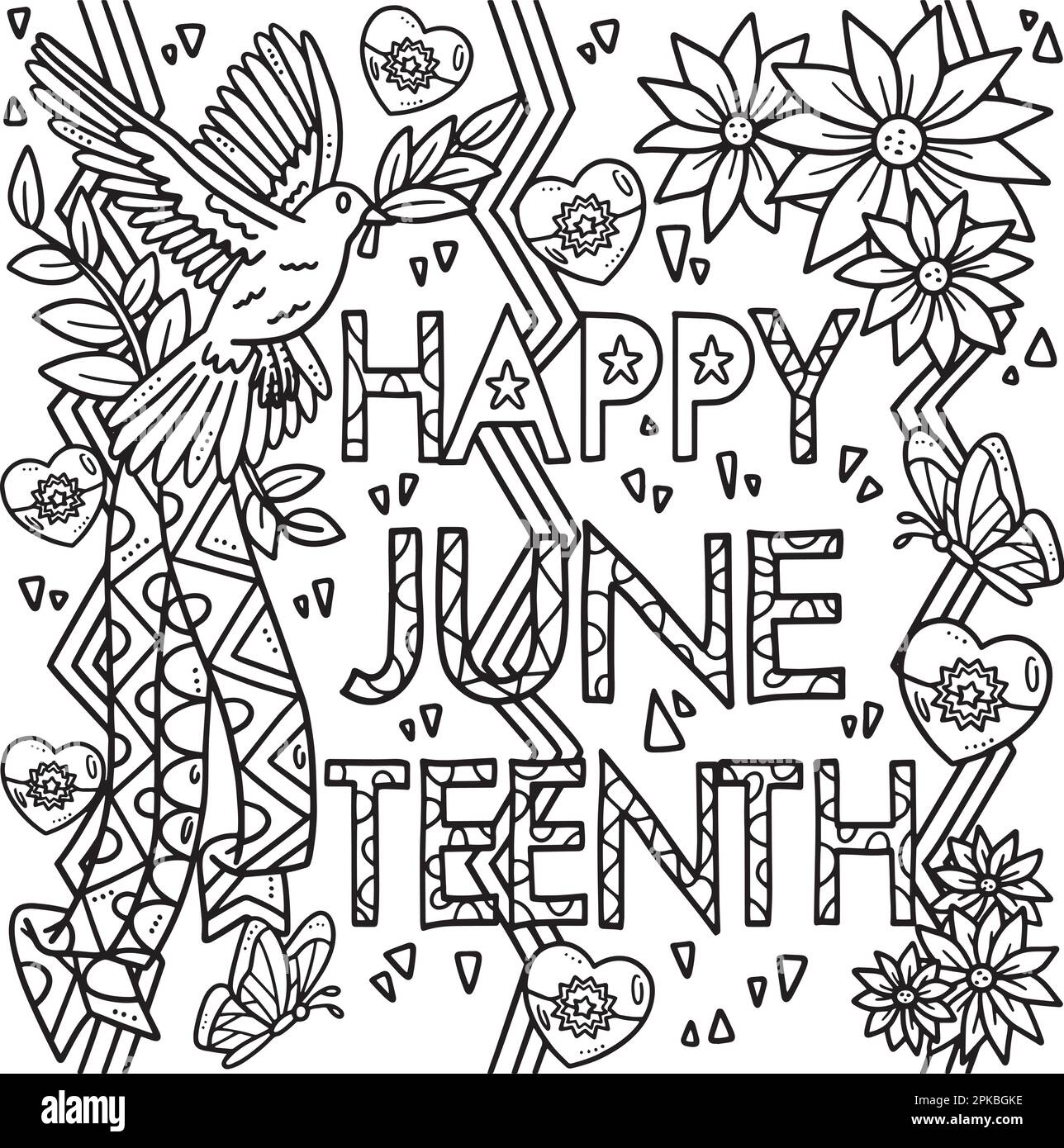 Bonne page de coloriage de bannière Junetdix pour les enfants Illustration de Vecteur