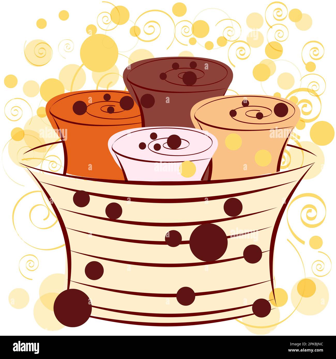 rouleau de crème glacée au chocolat Banque D'Images