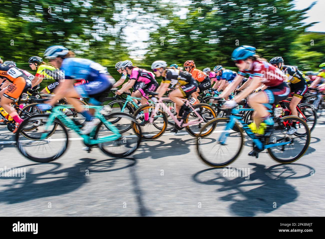 Course cycliste femmes, Banque D'Images