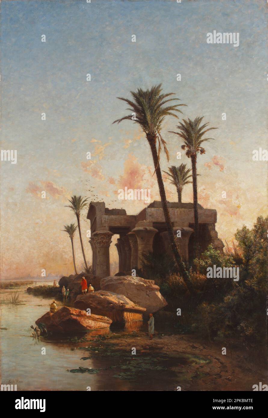 Paysage égyptien 1883 par Carlos de Haes Banque D'Images