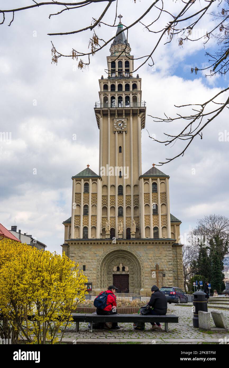Eglise, Cathédrale Saint-Nicolas à Bielsko-Biała Banque D'Images