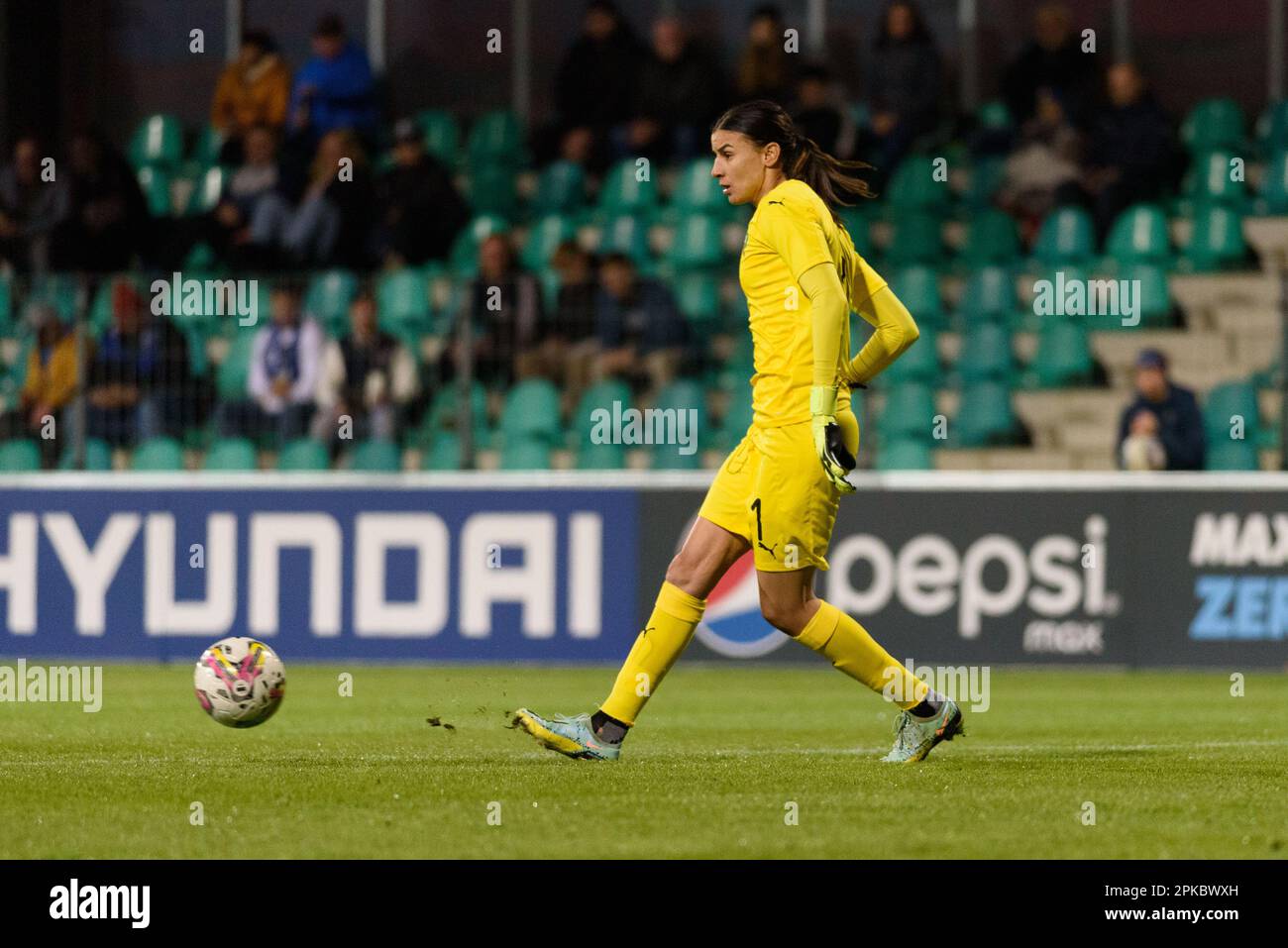 Gardien de but Khadija er-Rmichi (1 Maroc) pendant l'amitié internationale entre la République tchèque et le Maroc à Letni Stadion, Chomutov. (Sven Beyrich/SPP) Banque D'Images