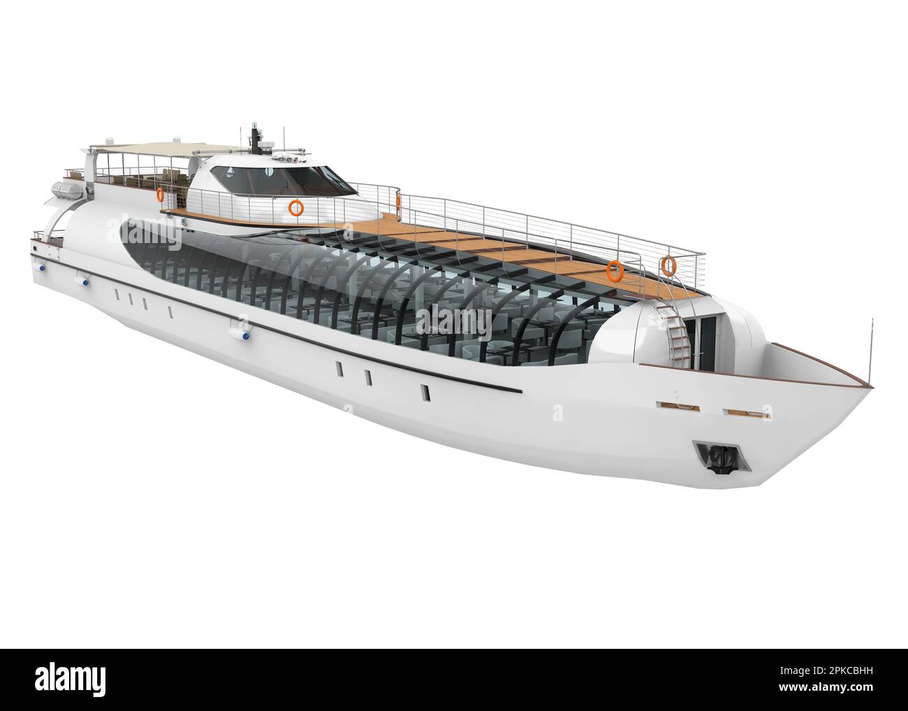 Yacht de plaisance blanc isolé Banque D'Images