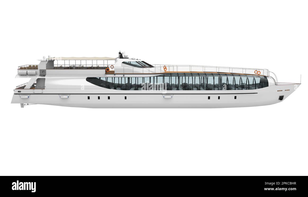 Yacht de plaisance blanc isolé Banque D'Images