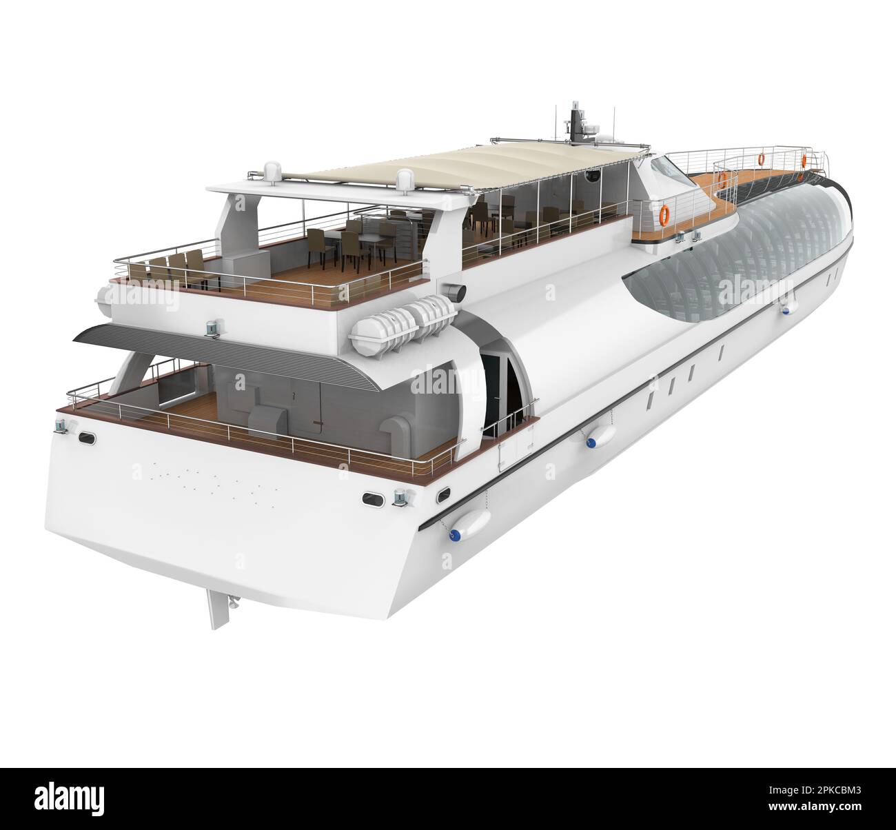 Yacht de plaisance blanc isolé Banque D'Images