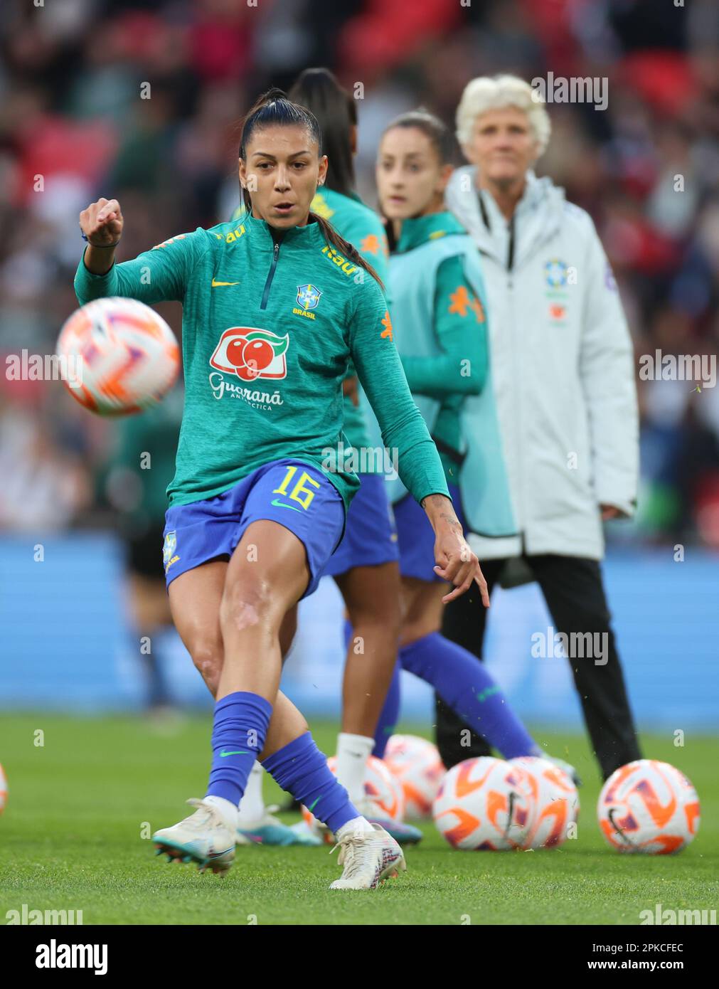 Beatriz Zaneratto de Brazil Women (Palmeiras) pendant l'échauffement avant le match pendant le match de football de la coupe des champions de la femme CONMEBOL-UEFA Banque D'Images