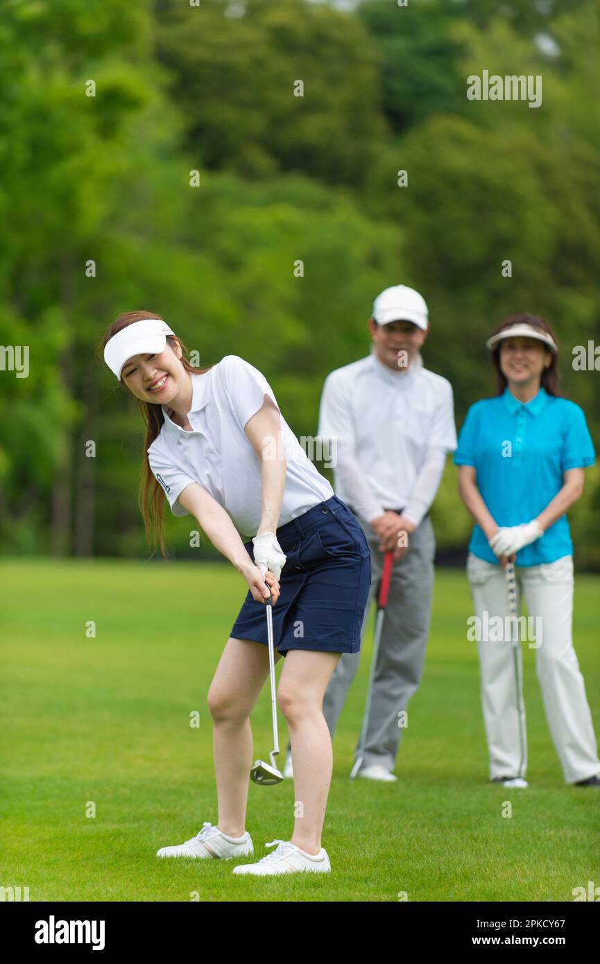 Famille de golf Banque D'Images